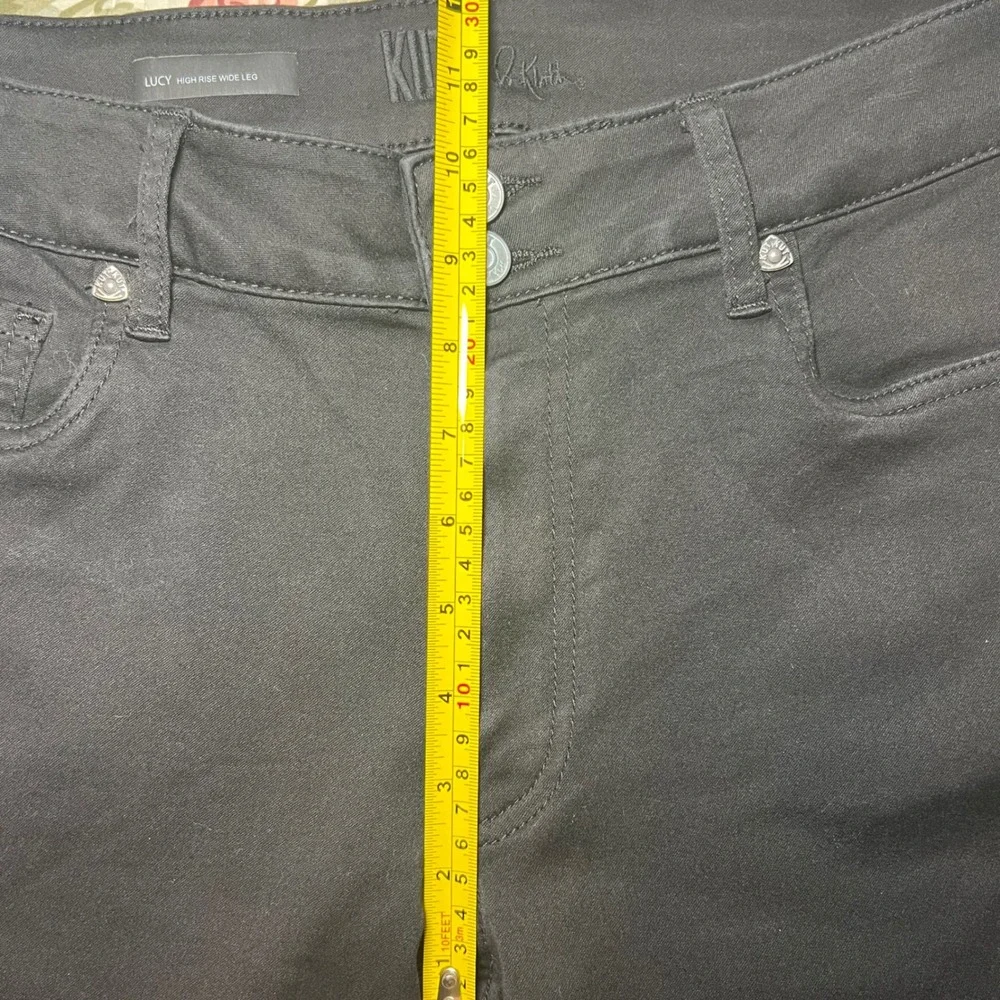 KUT from the Kloth Lucy High Rise Wide Leg Jeans Black Size 10 Stretch Denim - Picture 9 of 11